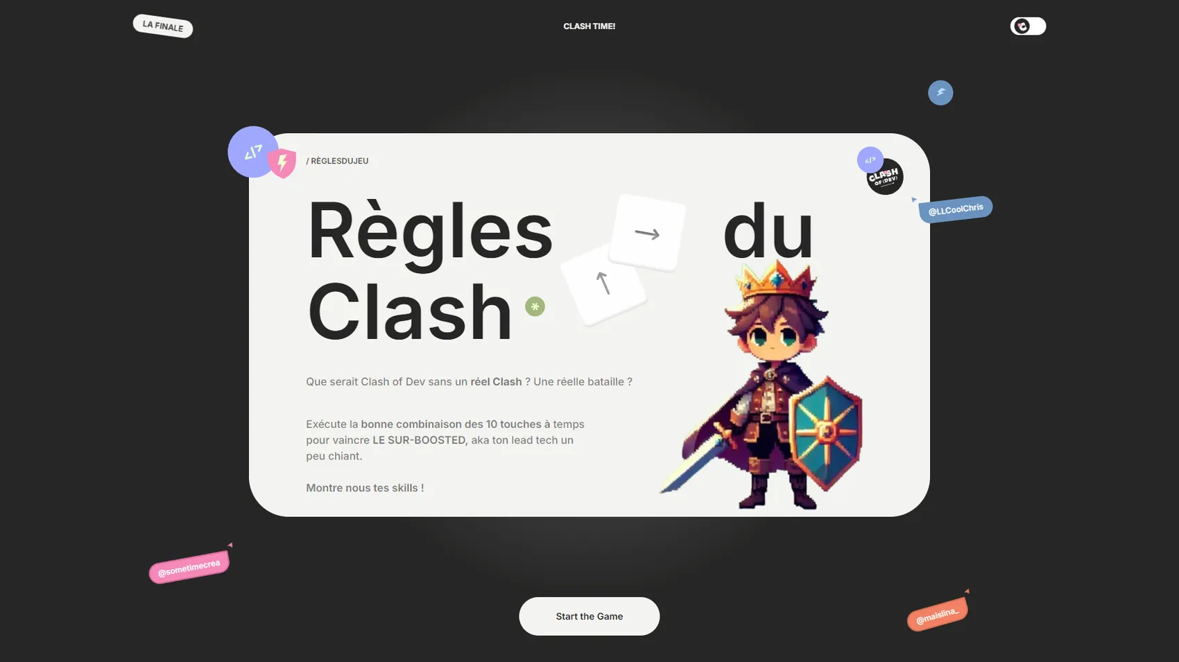 Site de la Finale - Clash of Dev