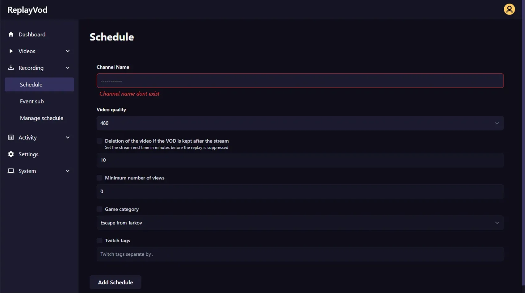 Adding a download schedule with error handling